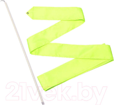 Лента для художественной гимнастики с палочкой No Brand СЕ4-L (лимонный)