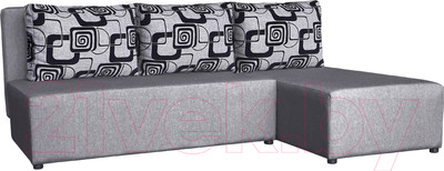 Диван угловой Асмана Олимп (кубики/рогожка серая)