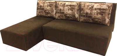 Диван угловой Асмана Олимп (архитектура шоколад/кватро 4)