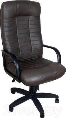 Кресло офисное Деловая обстановка Атлант Стандарт кожа люкс (шоколад)