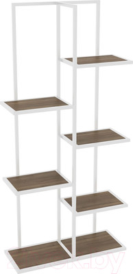 Стеллаж Hype Mebel Для цветов 80x170 (белый/дуб галифакс олово)