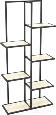 Стеллаж Hype Mebel Для цветов 80x170 (черный/древесина белая)