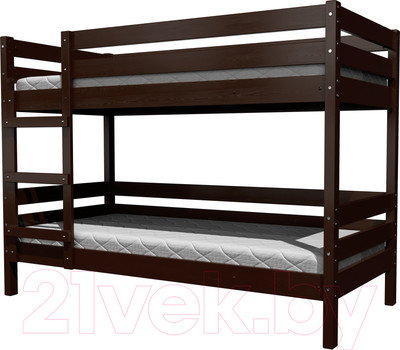 Двухъярусная кровать Bravo Мебель Джуниор 90x200 (орех темный)