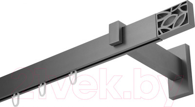 Карниз для штор Lm Decor Флэт Лайн Грид одинарный (сатин, 2.0м)