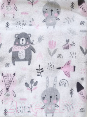 Пеленка детская Sofi Лесные зверята / 22080 (розовый)