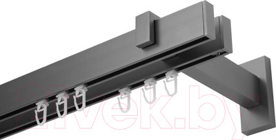 Карниз для штор Lm Decor Флэт Лайн Изи двойной (сатин, 1.6м)