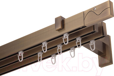 Карниз для штор Lm Decor Флэт Лайн Артис тройной (антик, 3м)
