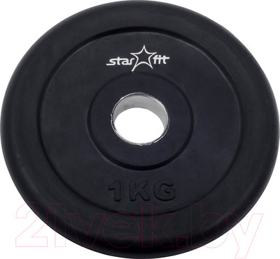 Диск для штанги Starfit BB-202 (1кг, черный)