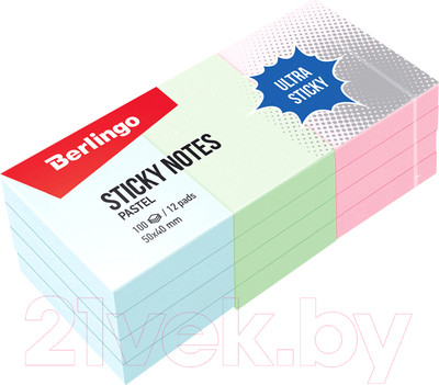 Блок для записей Berlingo Ultra Sticky / LSn_39001 (ассорти)