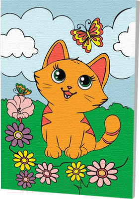 Картина по номерам Школа талантов Котенок с бабочкой / 4798415