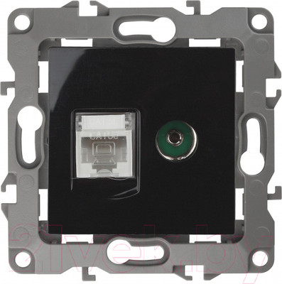 Розетка ЭРА 12-3110-06 / Б0027446 (черный)