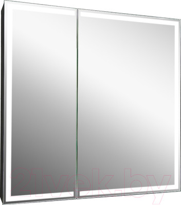 Шкаф с зеркалом для ванной Континент Mirror Box Black Led 80х80