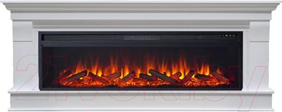 Каминокомплект Смолком Albion V60 + Vision 60LOG LED (бьянко белый)