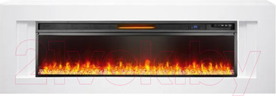 Каминокомплект Смолком Line V60 + Vision 60 LOG LED (бьянко белый)