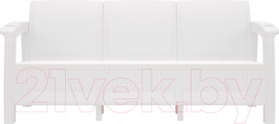 Диван садовый Альтернатива Ротанг-плюс / М8349 (белый)