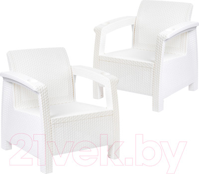 Комплект садовой мебели Альтернатива Ротанг-плюс / М8419 (белый)