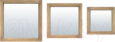 Комплект зеркал декоративных QWERTY Риччоне / 74066 (3шт, дерево)