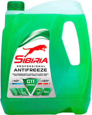 Антифриз Sibiria Зеленый G11 / 800216 (5кг)