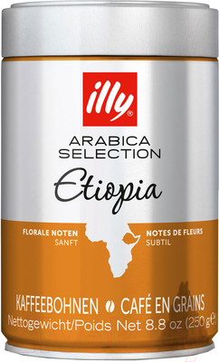 Кофе в зернах illy Арабика селекшн Эфиопия (250г)