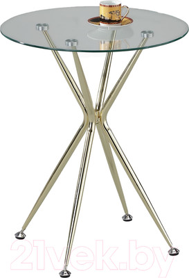 Журнальный столик Sheffilton SHT-CT13 (прозрачный/латунь)