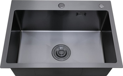 Мойка кухонная РМС MR-5843BL (корзина раздвижная и дозатор врезной)