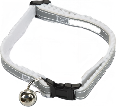 Ошейник Beeztees Юни / 730150 (светоотражающий, серый/белый)