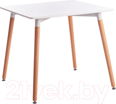 Обеденный стол Tetchair John 80x80x75 (белый/натуральный)