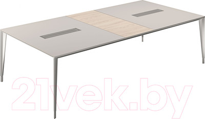 Стол для переговоров Norden 280x140x72.5 / NZ-0103.GS.YN.AL (серый камень/ясень навара/алюминий)