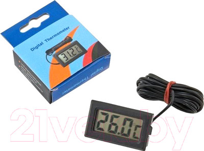 Цифровой термометр для аквариума Sipl AG195 с зондом (черный)