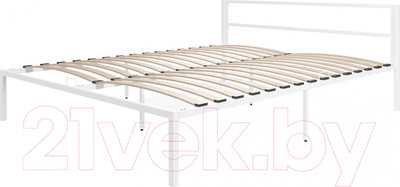 Полуторная кровать Князев Мебель Берта БА.140.190.Б (белый муар)