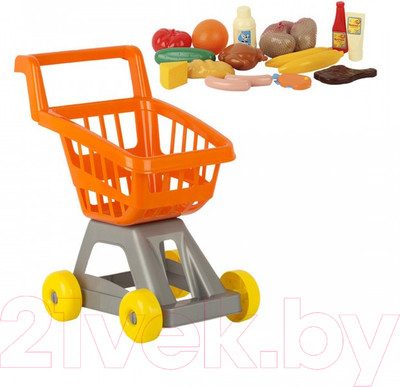 Тележка игрушечная Стром Для супермаркета с продуктами / У999