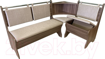 Уголок кухонный мягкий Анмикс Ладога-1 (ясень шимо темный/кожзам капучино)