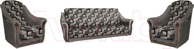 Комплект мягкой мебели Асмана Анна (рогожка кубики коричневые/рогожка беж)