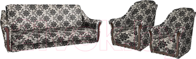 Комплект мягкой мебели Асмана Анна (рогожка вензель коричневый)