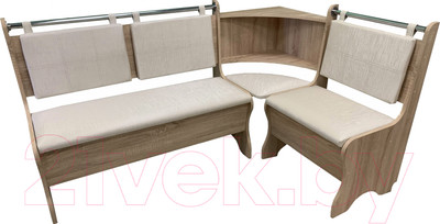 Уголок кухонный мягкий Анмикс Ладога-1 (дуб сонома/кожзам ваниль)