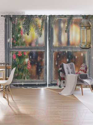 Комплект штор JoyArty Oxford DeLux Зимнее окно / pox_21494 (170x265)