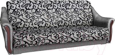Диван Асмана Анна (рогожка завиток черный/рогожка серая)