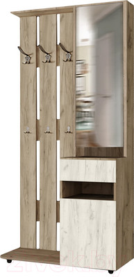 Секция в прихожую Артём-Мебель ДСП СН-100.02-01 (дуб крафт белый/дуб крафт серый)