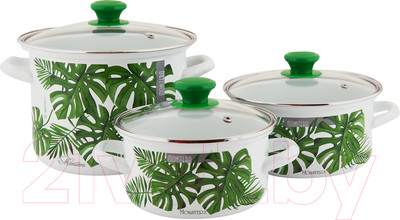 Набор кастрюль КМЗ Монстера 5-1 Экстра (3шт, белый)
