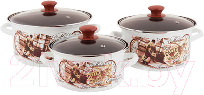 Набор кастрюль КМЗ Эспрессо 1 Экстра (3шт, белый)