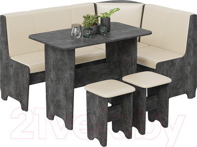 Обеденная группа ТриЯ Техас исп. 1 (ателье темный/экокожа бежевый)