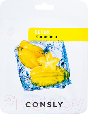 Маска для лица тканевая Consly Выводящая токсины с экстрактом карамболы (20мл)