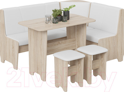 Обеденная группа ТриЯ Техас исп. 1 (дуб сонома/экокожа белый)