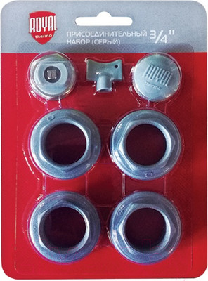 Монтажный комплект для радиатора Royal Thermo Присоединительный набор 3/4" (серебристый)