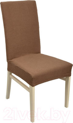 Чехол на стул QWERTY Вельвет / 65825 (светло-коричневый)