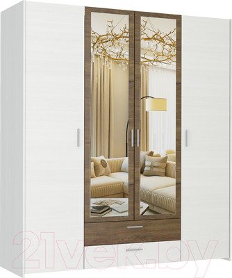 Шкаф Евва Венеция ВН-4D2Z2S (бодега белый/ясень орландо)