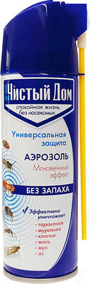 Аэрозоль от насекомых Чистый дом От летающих и ползающих насекомых (150мл)