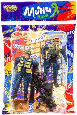 Игровой набор Yako Мини МаниЯ Военный с 2 солдатиками и собакой К93738