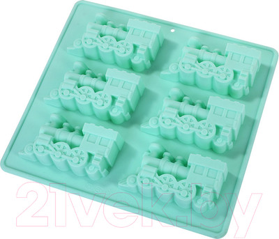 Форма для выпечки Fissman Паровозы 6725 (аквамарин)