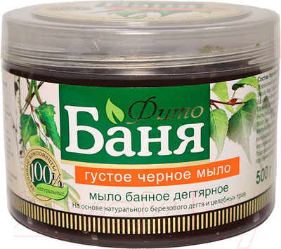 Мыло густое Русское поле Банное дегтярное Фито-Баня Банка (500г)